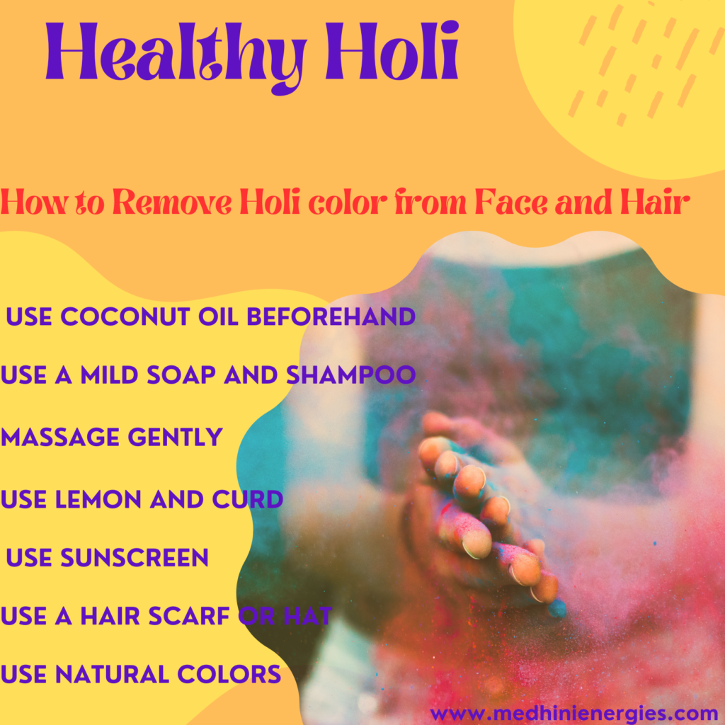 How to remove holi color from face and hair